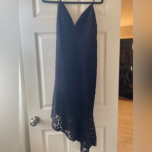 Topshop Black Lace Midi Dress